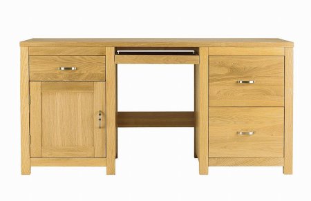 Vale Furnishers - Truro Twin Pedestal Computer Desk. Click for larger image.